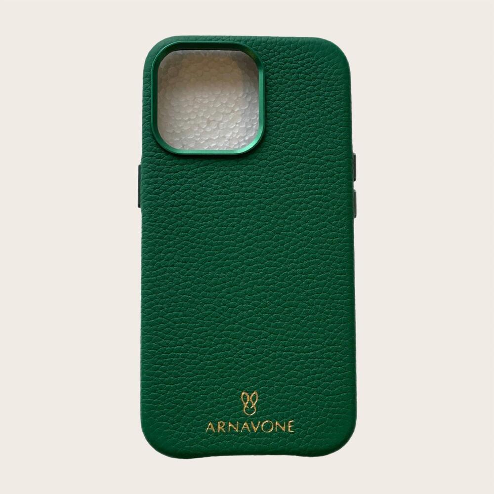 NEW ARNAVONE women's luxury leather phone case for iphone 13 pro in emerald gree